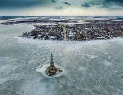 Under the waters of the Uglich Reservoir lie two monastries. After Stalin's move to help redefine and modernize the USSR, a dam was built on the Upper